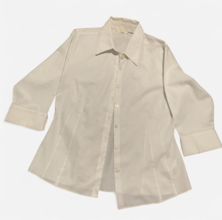 M&S White Shirt with 3/4 Sleeves – Size 14yrs, Good Condition