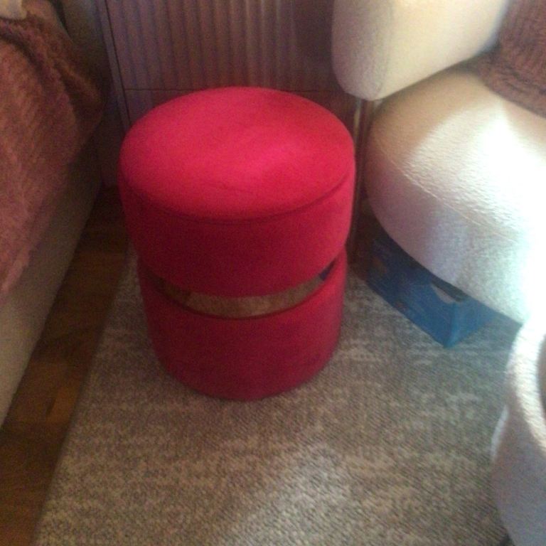 Pink velvet dressing table ottoman storage seat