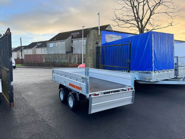 New 8,2ft x 5ft Twin Axle Hochlander Trailer with Drop down sides 1300KG Braked 10'' wheels