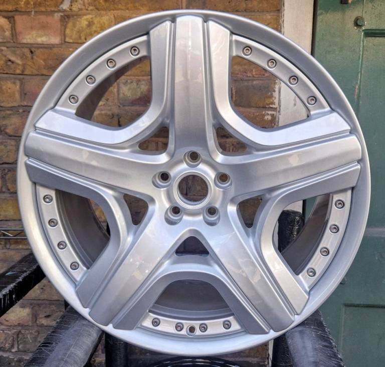 BENTLEY CONTINENTAL GT 1x 21'' GENUINE 5 SPOKE SPLIT RIM SILVER REFURBISH ALLOY WHEEL T215