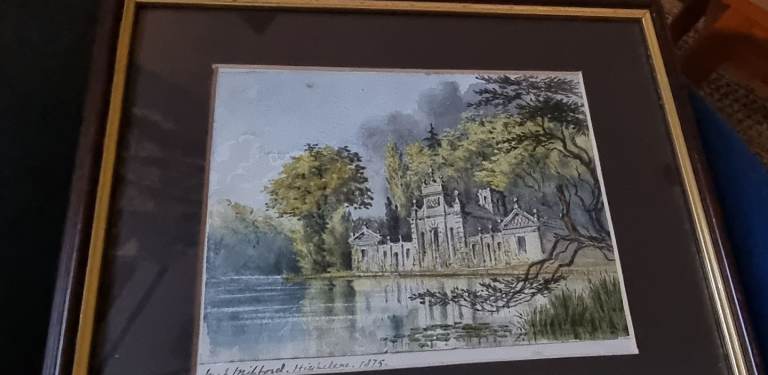 1875 watercolour, Highclere 