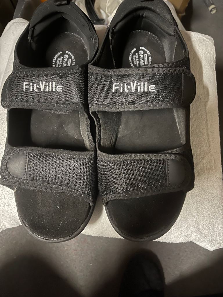 image for Men’s Diabetic Sandals Extra Wide UK size 10 Black