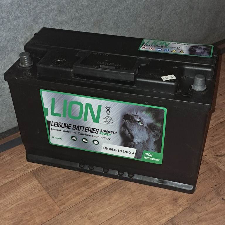 Used LION Leisure battery 105ah, Marine, Caravan, Camper Van. Lead & Calcium battery
