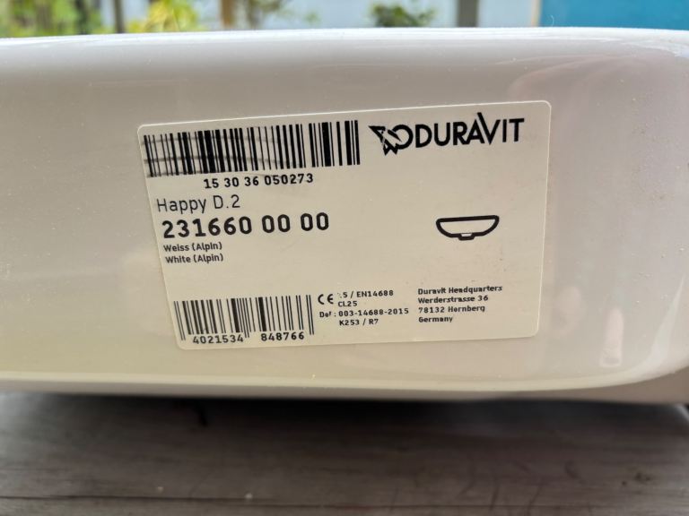 Duravit 600x 400 wall mounted sink with tap hole