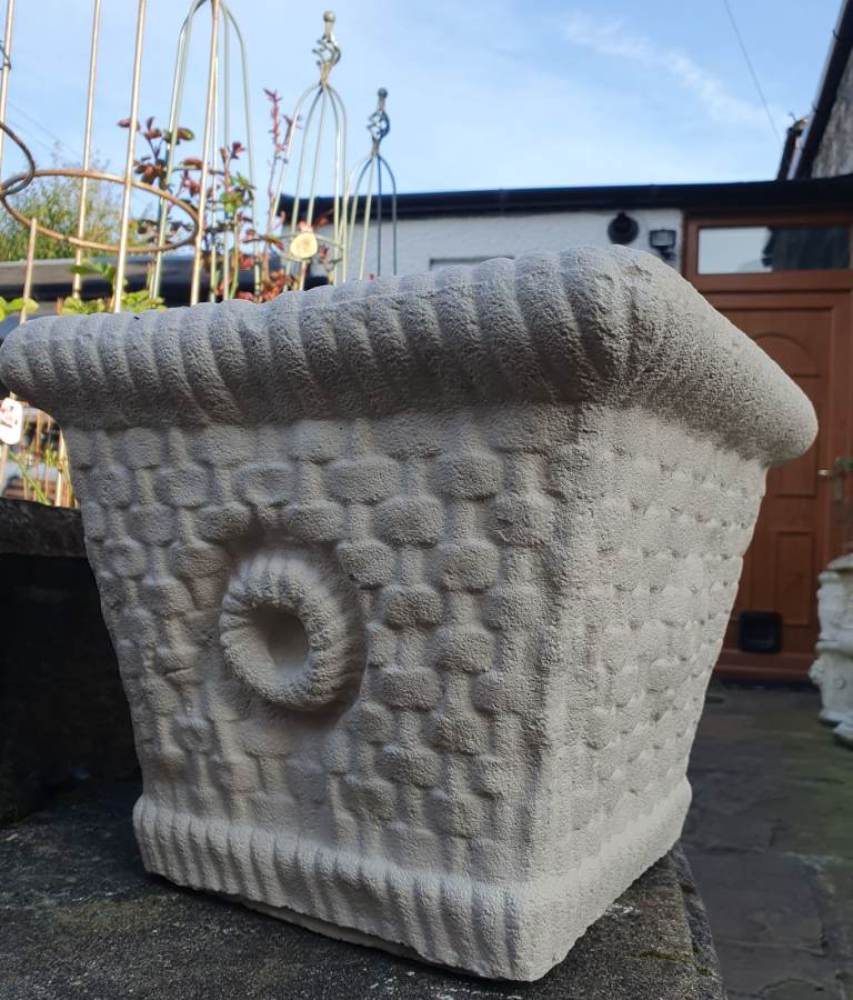 Garden Outdoors Square Concrete Planter Sandstone Colour Plant Pot