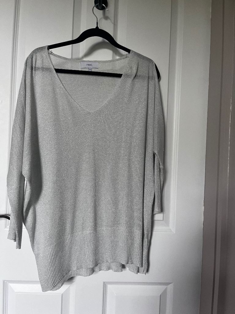 Next Silver Sparkle Jumper - UK Size 20, Good Condition