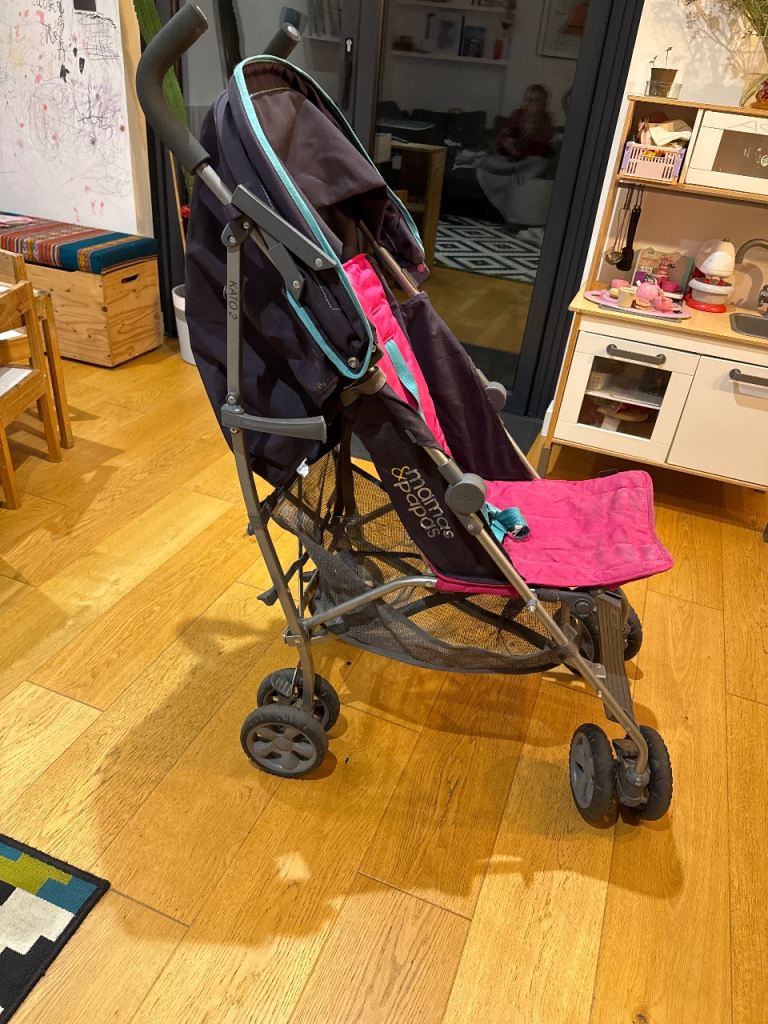 Mama's & Papa's Stroller – Navy & Pink, Good Condition