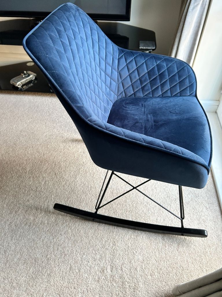 Blue velvet rocker