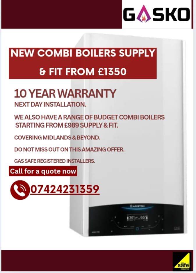 ***10 YEAR WARRANTY COMBI BOILERS SUPPLY & FIT FROM £1350***