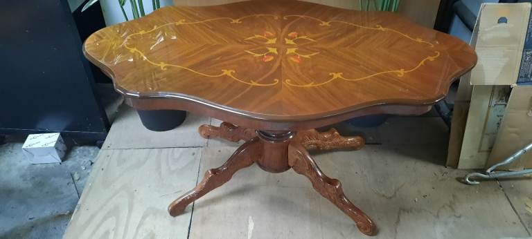 Italian walnut oval coffee / side table