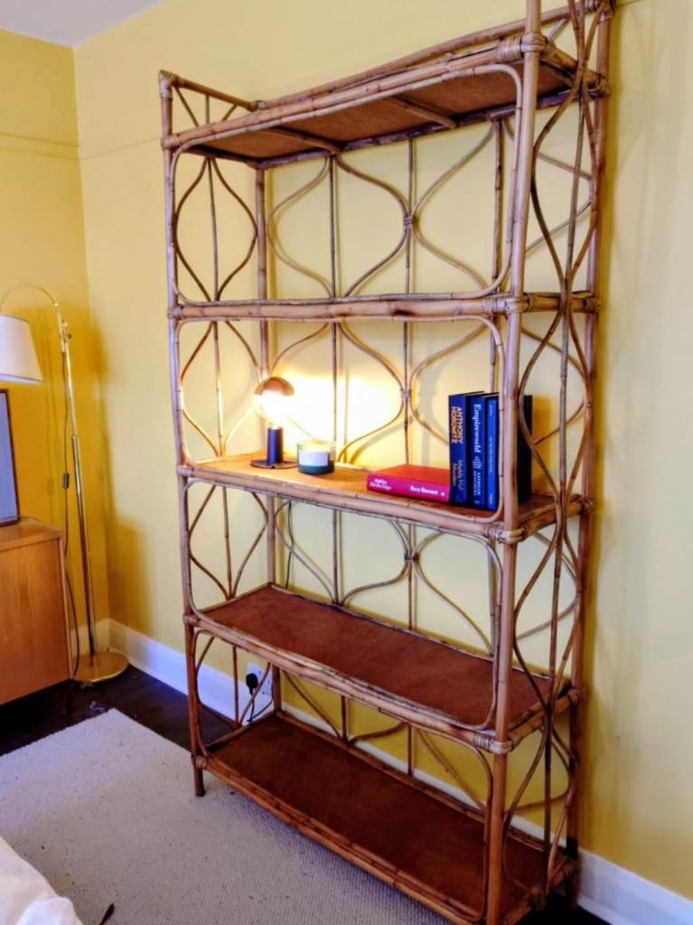 3x decorative wicker bookcases / shelves 