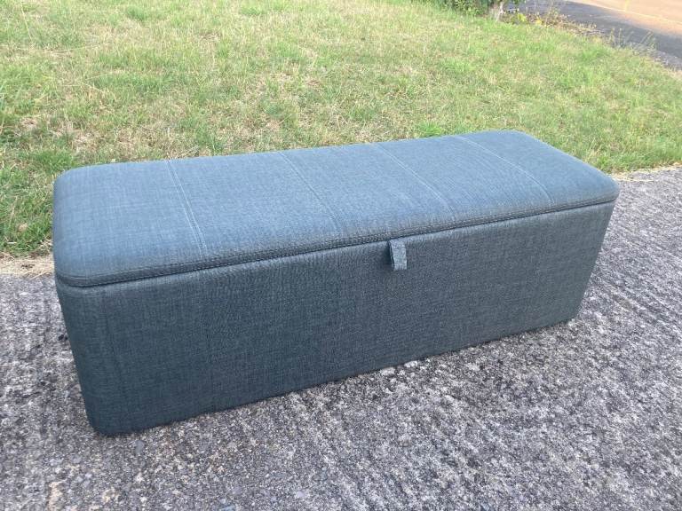 Grey Fabric Storage Ottoman / Blanket Box – As Good As New
