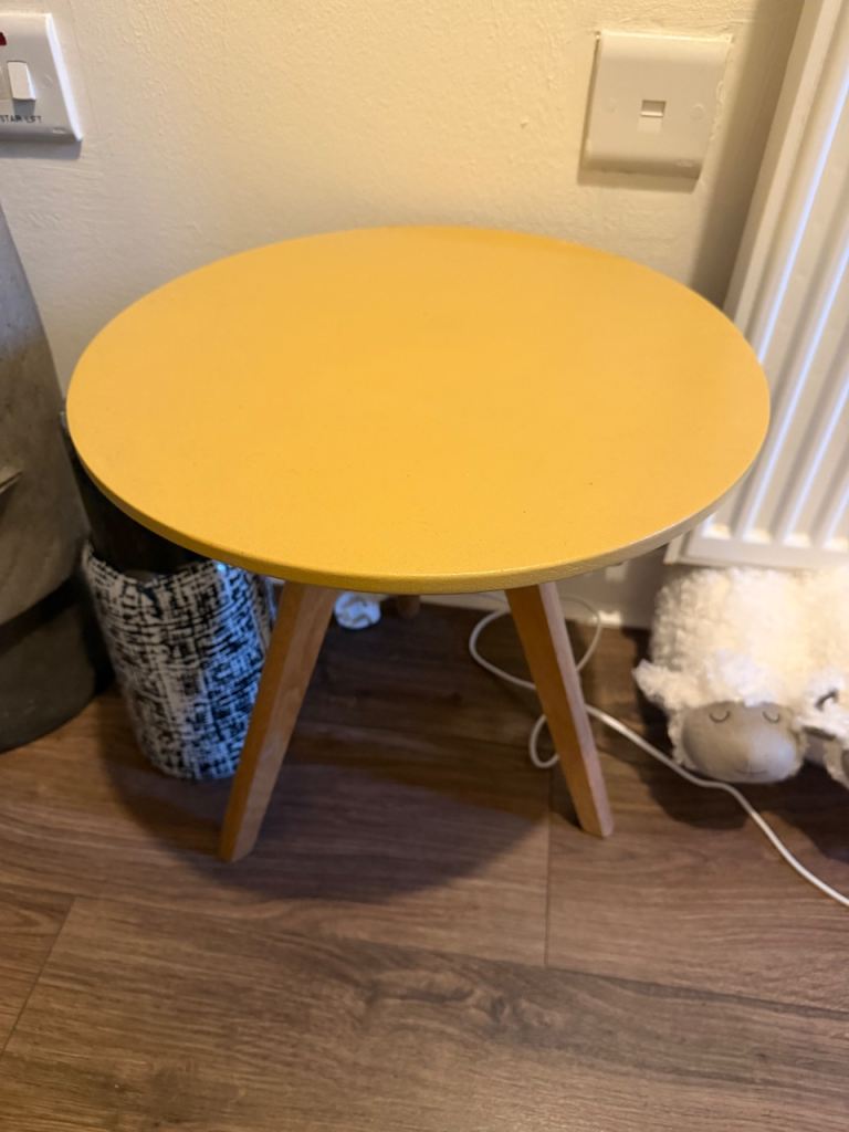 Yellow top console side table