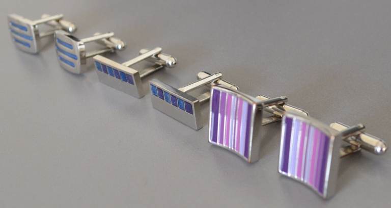 Cufflinks Smart metallic. Three pairs – post or collect