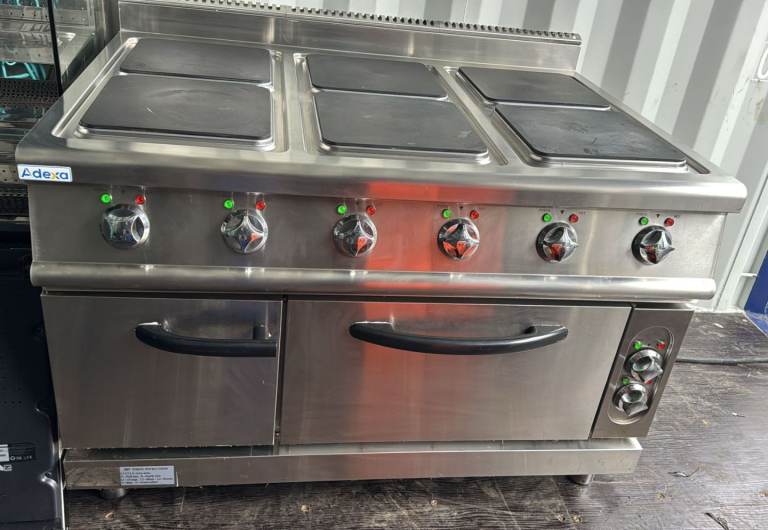 Commercial Electric Cooker Range 6 Square Burners with Cabinet Base (3 phase)