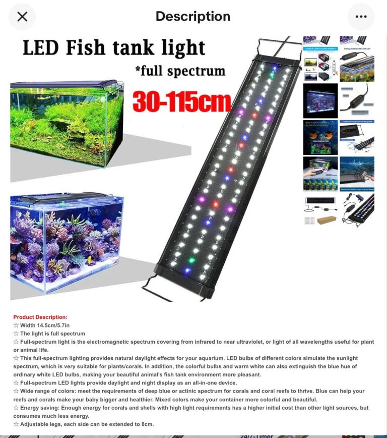 4ft Full spectrum led tank light by Hygger