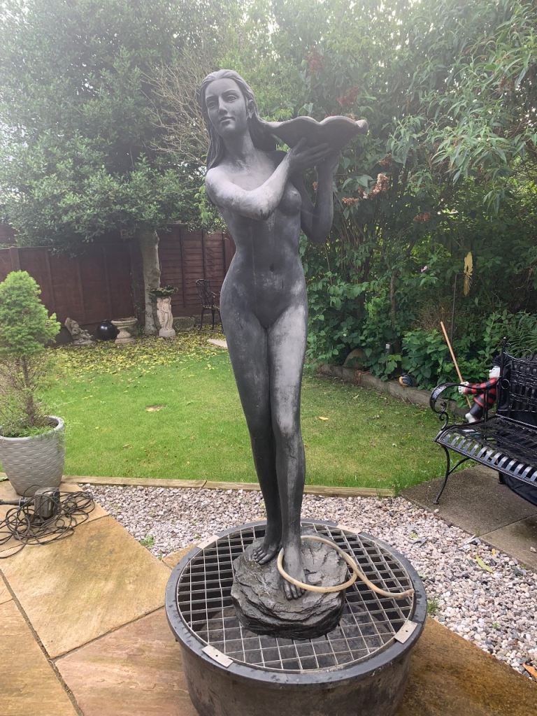 Large lady Figurine garden Water Feature fountain (6ft) (158cm plus 35cm tub)
