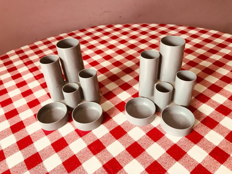 2 Plastic Pen or pencils stands, cutlery stand, stationery organizer, paint brushes stand for desk 