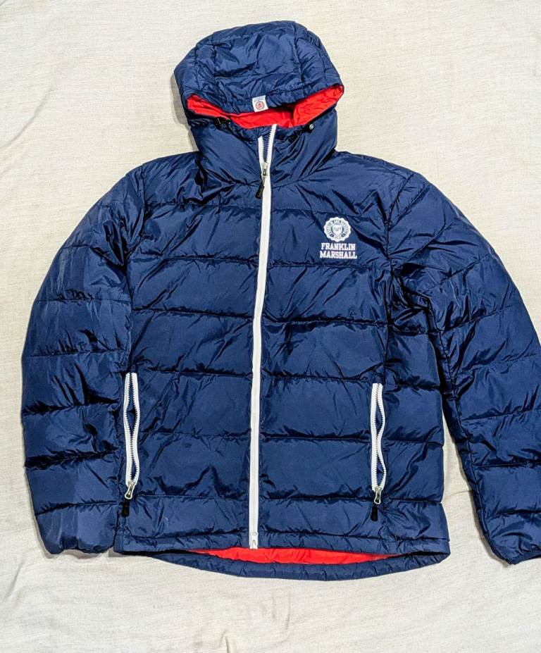 Franklin & Marshall Puffer Jacket – Blue, Good Condition