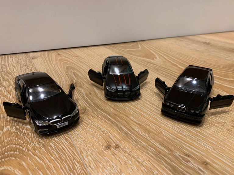 Die cast cars - x3 BMW, x1 merc, x1 Audi, x1 Toyota 