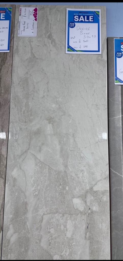 ✨Clearance✨ Dreire Bone 30x90 27m2 Left ⭐️Job Lot Deal⭐️ Was£540❌ Now£270✅