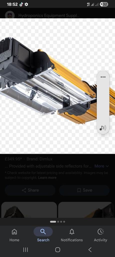 Adjustable Hydroponic Grow Light Reflector