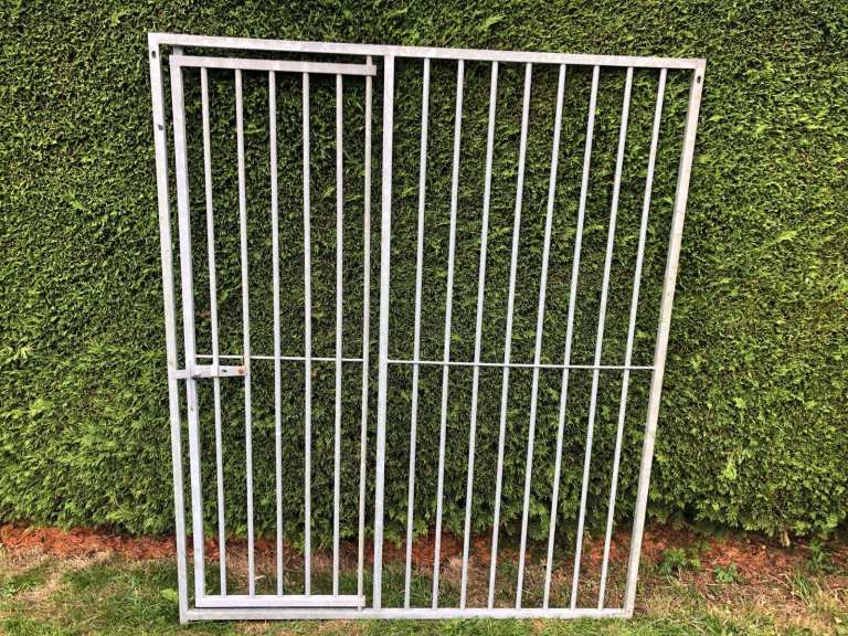 Galvaniased steel dog run panel with door