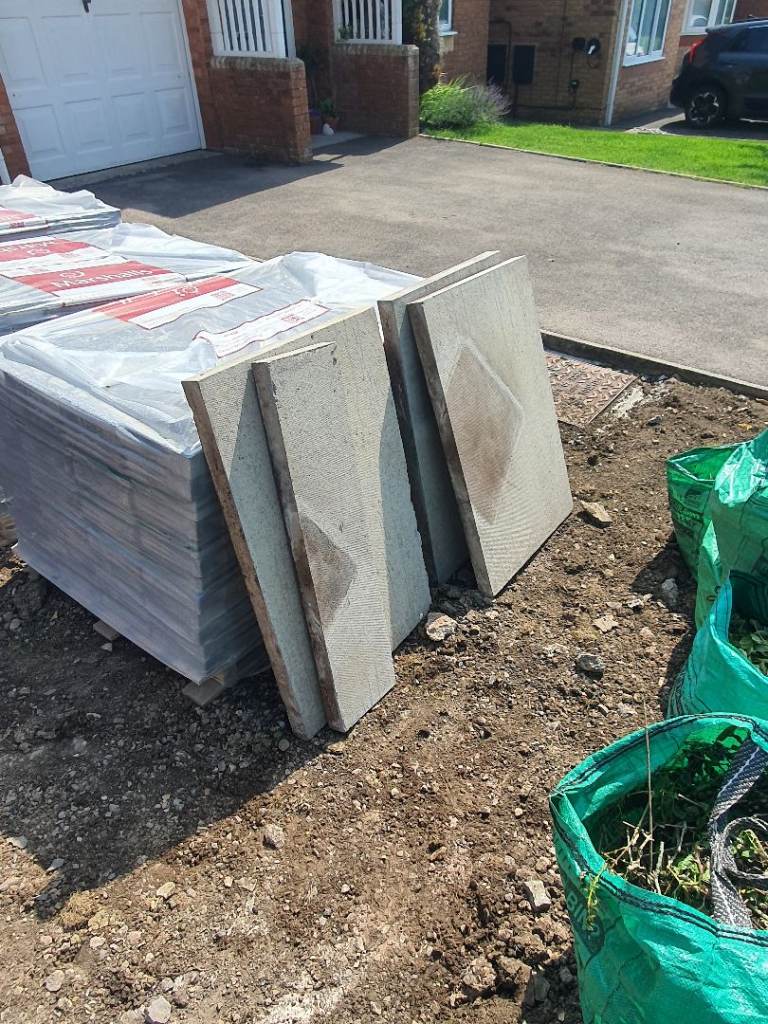 Used  grey paving slabs