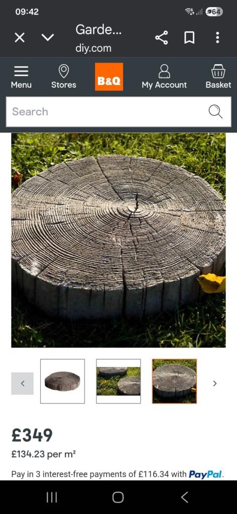 19 brown concrete log effect stepping stones