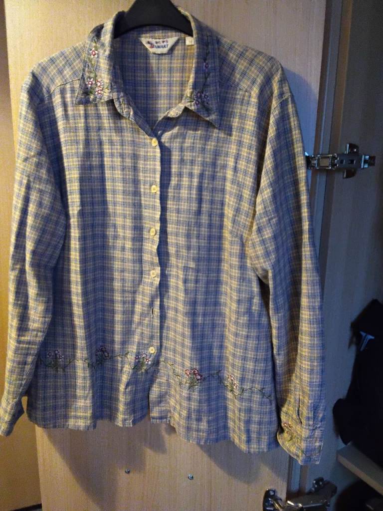 Multicoloured Plaid Shirt with Embroidery