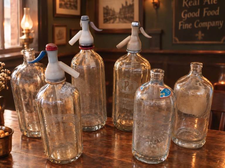 Vintage soda syphon bottles   x 6