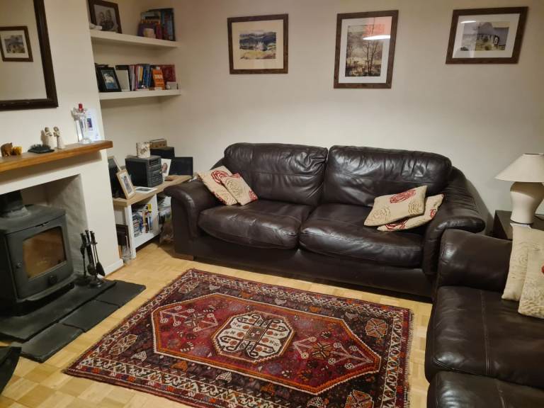 Italian Leather Brown Sofa 