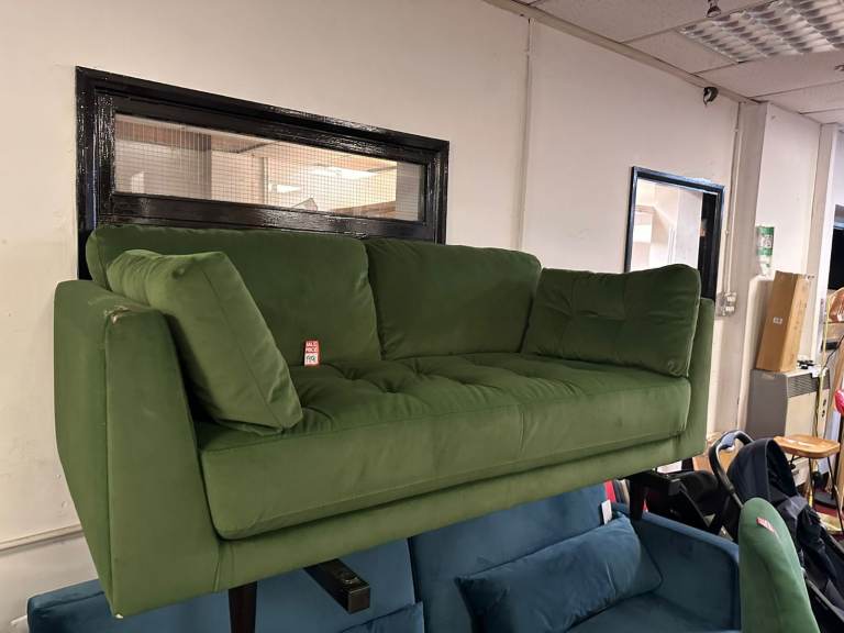 Kleo Fabric 2 Seater Sofa - Forest Green