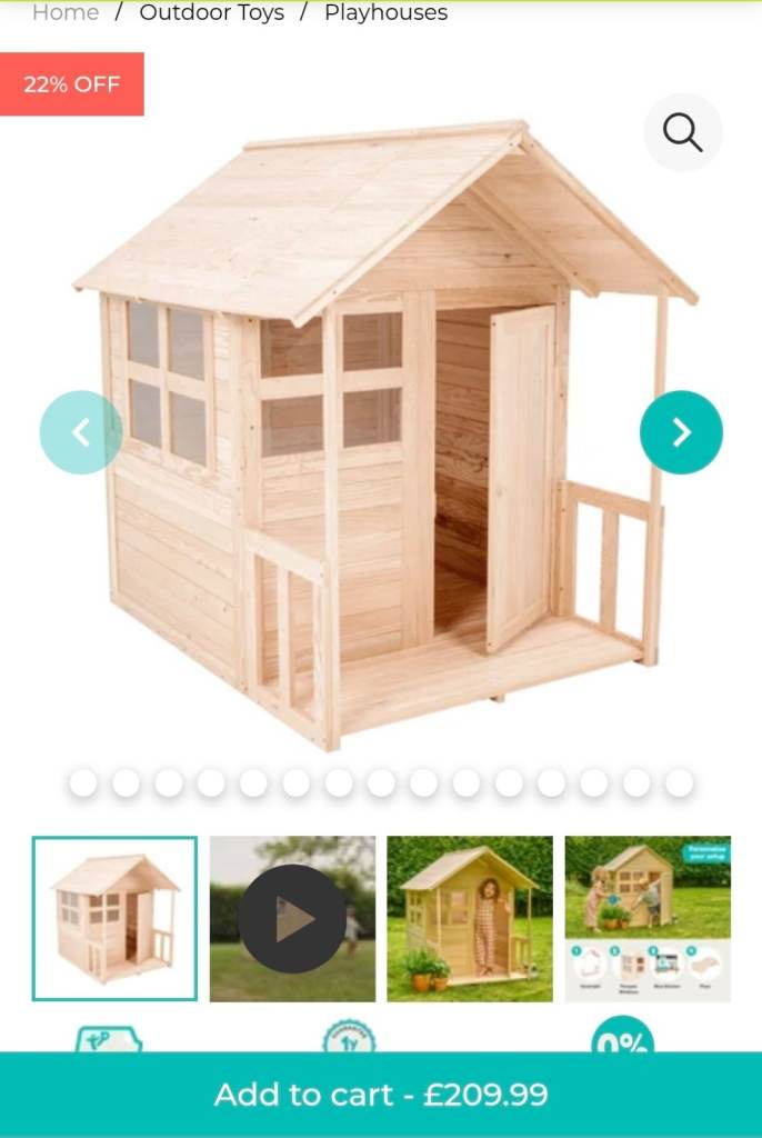Buttercup wooden play house 