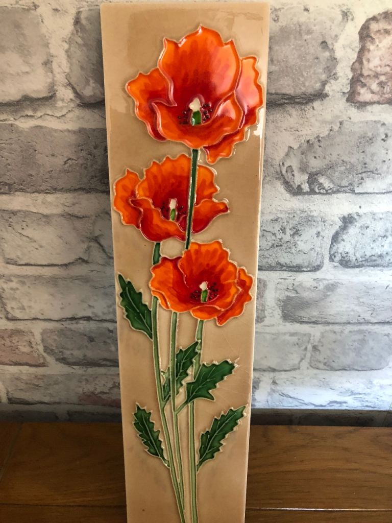 Benaya Ceramic Hanging Tile Orange Poppies