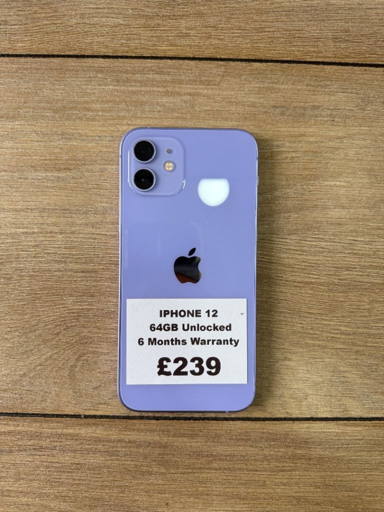 Apple iPhone 12 64GB Unlocked - Purple, Good Condition