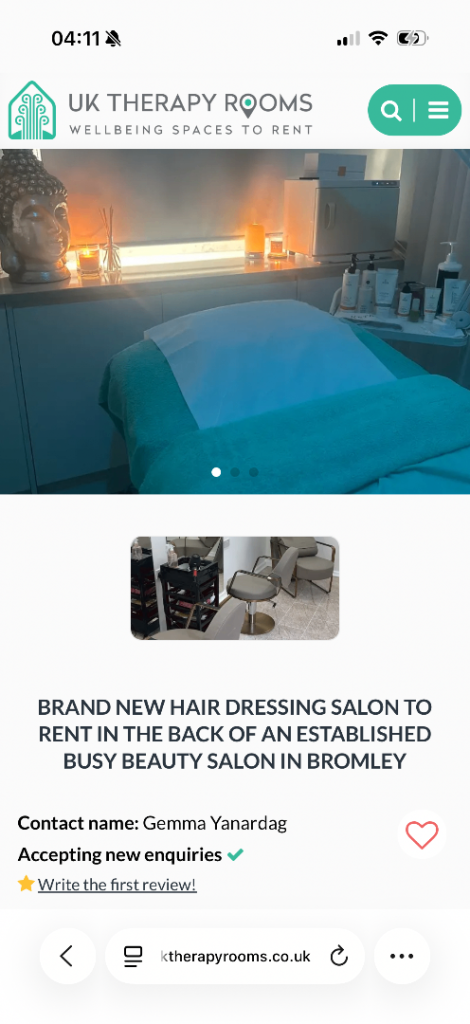 Beauty rooms to rent in busy salon! 