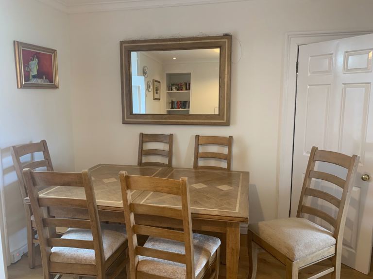 Barker & Stonehouse mango wood extending table , 6 chairs 