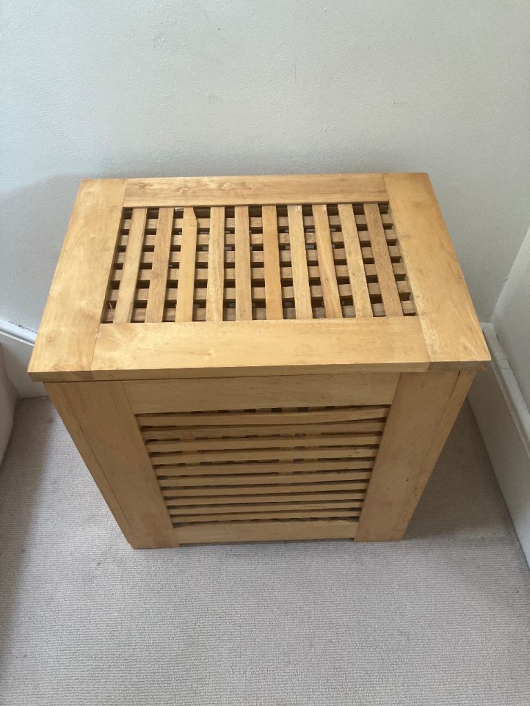 Wooden Laundry Basket / Storage Box – Good Condition