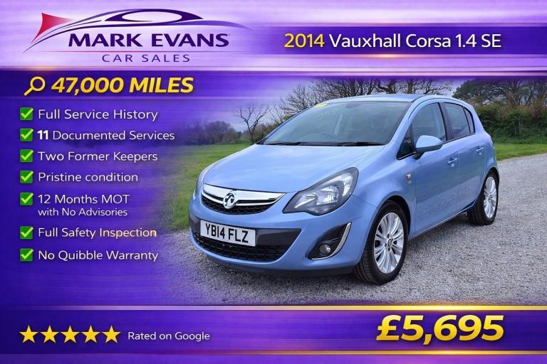 2014 Vauxhall Corsa SE HATCHBACK Petrol  Manual
