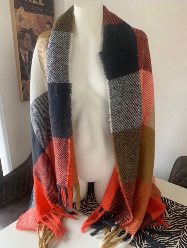 LADIES WHITE STUFF SCARVE SHAWL ORANGE MIX GREAT PRESENT VGC 