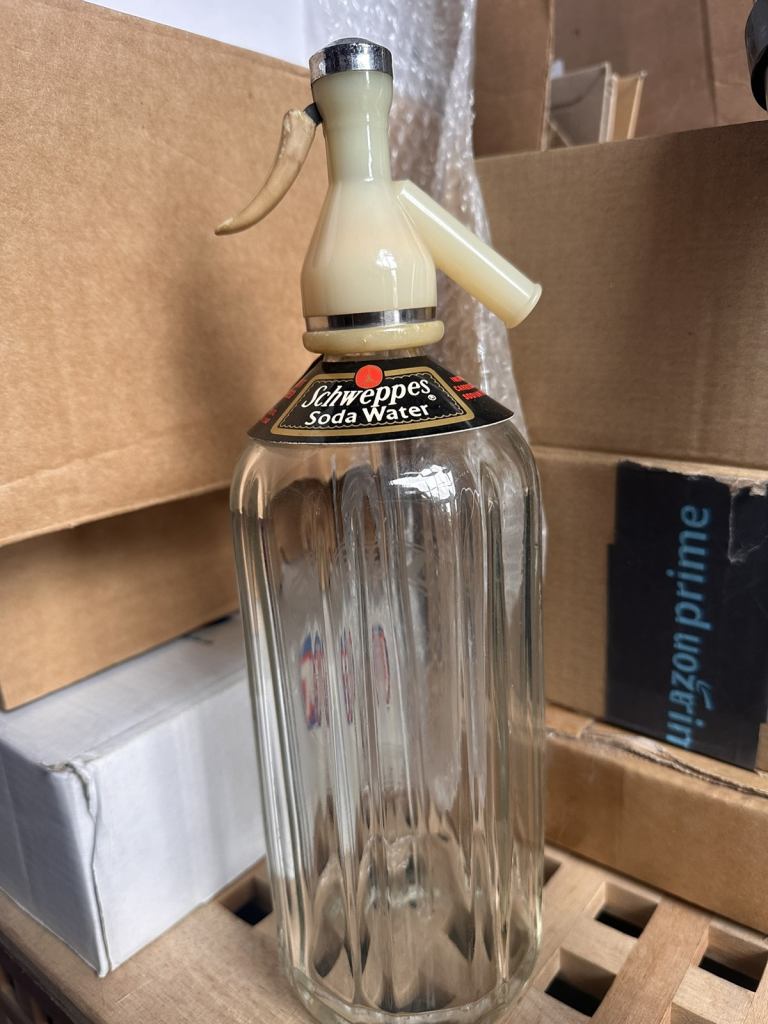 Soda syphon glass bottle drink bar accessory vintage 