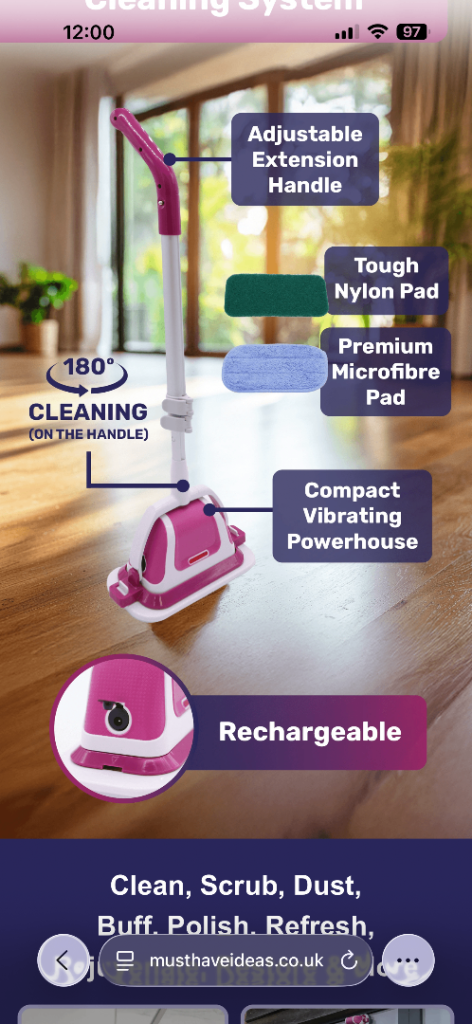 Must have ideas vibrating cordless cleaner