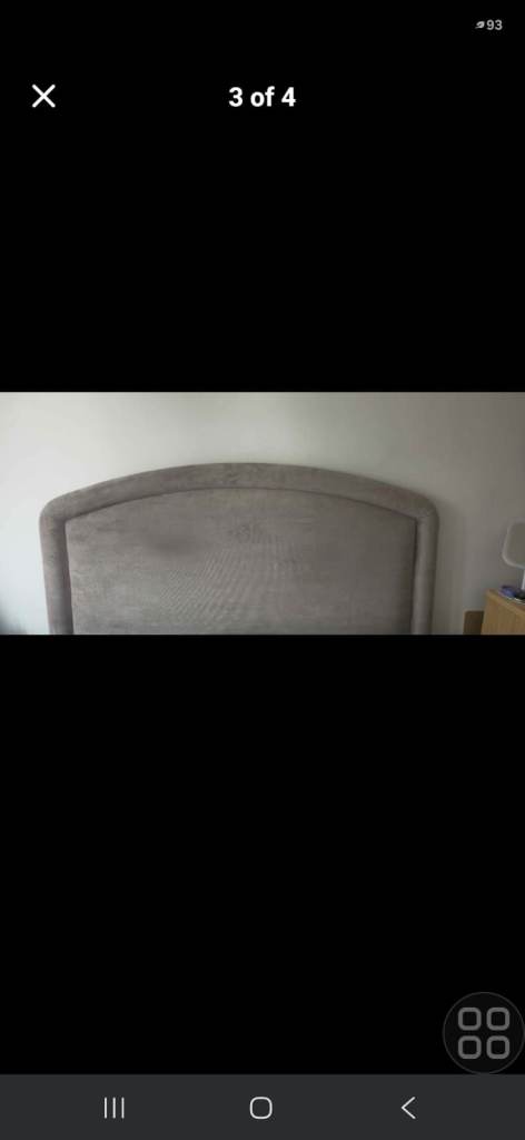 "Grey Velvet Ottoman Storage Double Bed – 1 Year Old – Excellent Condition"