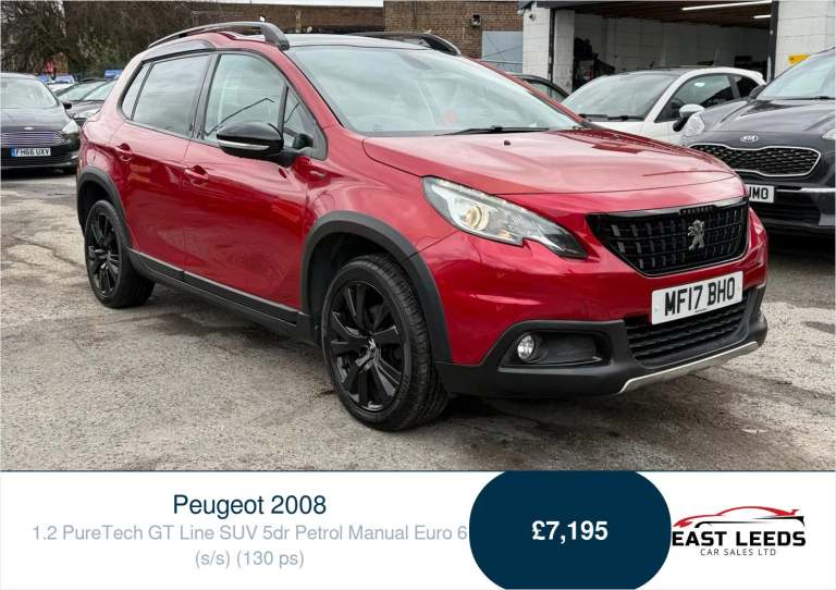 2017 Peugeot 2008 1.2 PureTech GT Line SUV 5dr Petrol Manual Euro 6 (s/s) (130 ps) SUV Petrol Manual