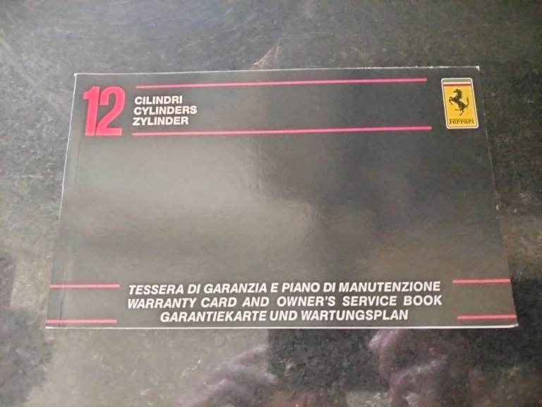 Ferrari 512 BB 409 GT warranty book service 