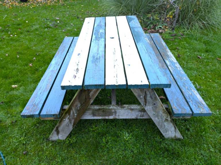 Wooden picnic table