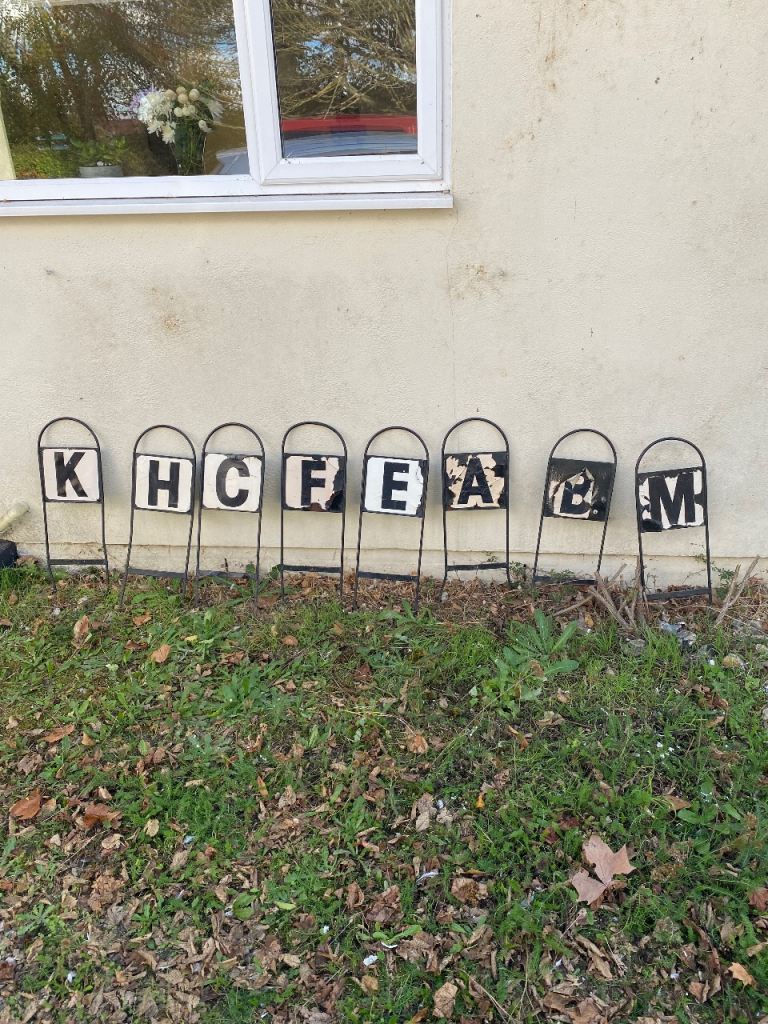 Vintage Metal Dressage Arena Markers - Fair Condition