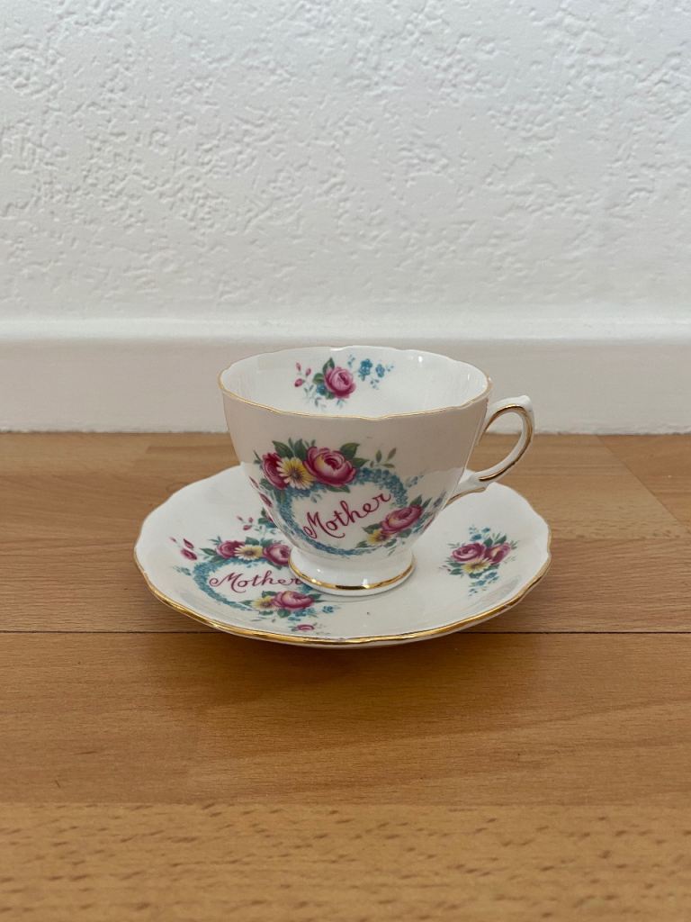  Mother's  China Teacup & Saucer Set - Royal Vale