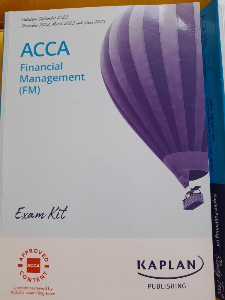 ACCA Kaplan FM F9 study text and revision kit 30GBP
